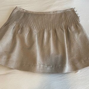 metallic skirt with intricate button detail